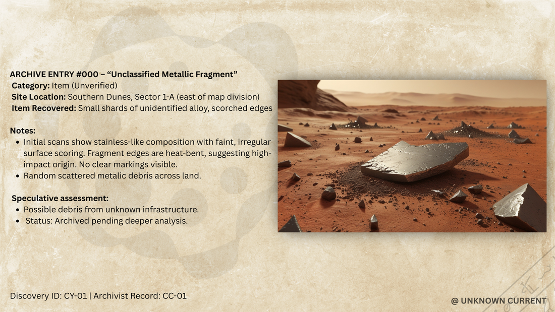Archive 000 - “Unclassified Metallic Fragment” - (S1)