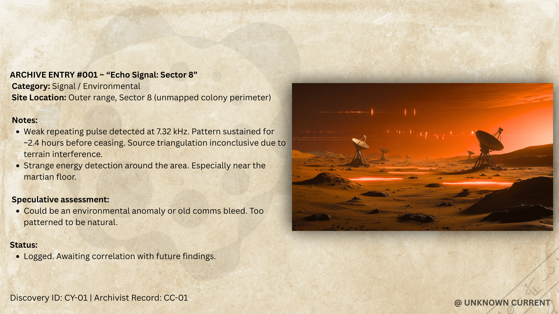 Archive 001 - “Echo Signal: Sector 8” - (S1)